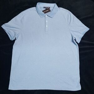 MICHAEL KORS LIGHT BLUE PINSTRIPE POLO - NEW